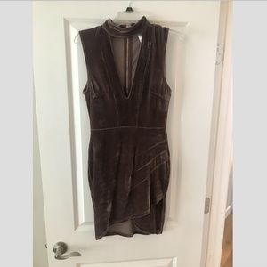 Velvet Purple Cut out Sleeveless Bodycon Dress